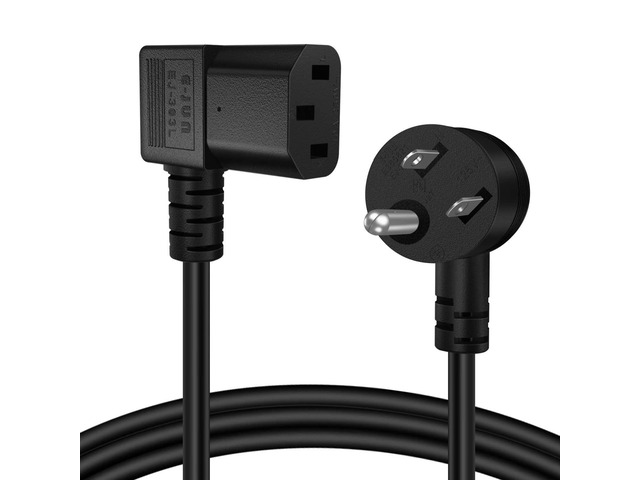 TNP Right Angle Computer Power Cord, NEMA 5-15P to C13, 10 Ft, Black 90 Degree Iec C13 Power Cable with 18 Awg Wire for Pcs, Monitors, Tvs and...