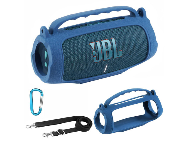 Silicone Case Compatible with JBL Charge 5 Portable Waterproof Bluetooth Speaker (Blue)