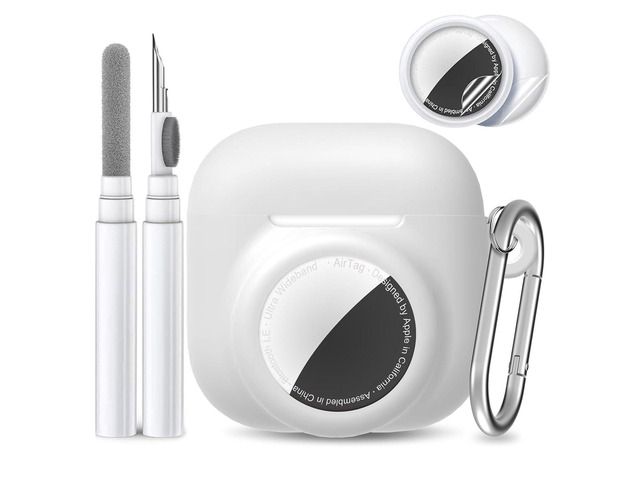2 in 1 Silicone Case Compatible with AirPod 4 and for Air Tracker Tag,Anti-Scratch Anti-Lost Protective Skin Cover for AirPods 4th Generation with...