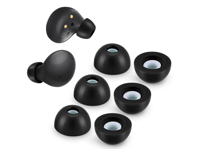 Memory Foam Tips for Samsung Galaxy Buds 2 / Plus/Beats Studio Buds, No Silicone Eartips Pain, Anti-Slip Replacement Ear Tips, Fit in The Charging...