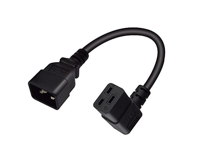 C20 to C19 Elbow Plug Short Power Cord 1 Foot, IEC 320 C20 to 90 Degree Right Angle IEC C19 Short Power Cable, 16AWG,1ft/30cm