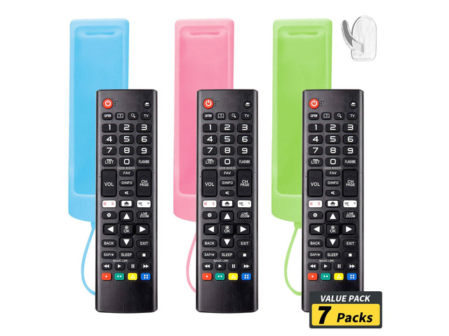 (Pack of 3) Replacement Remote Fit LG TV Remote with Anti-Lost Glow Protective Silicone Cover & Hook, Universal for LG All Smart LCD LED HDTV UHD...