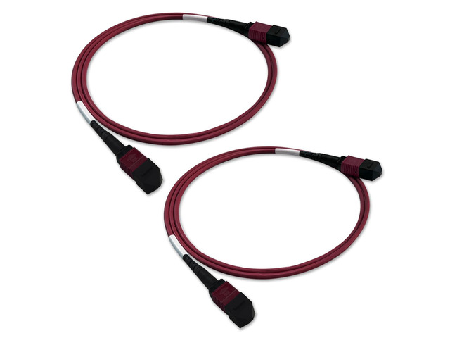 2Pcs 1m MPO Fiber Optic Patch Cord, OM4 Multi-Mode Cable Jumper Plug, Female to Female, 12 Core 6 Channel Type B, PC end face, LSZH 3.0mm,...