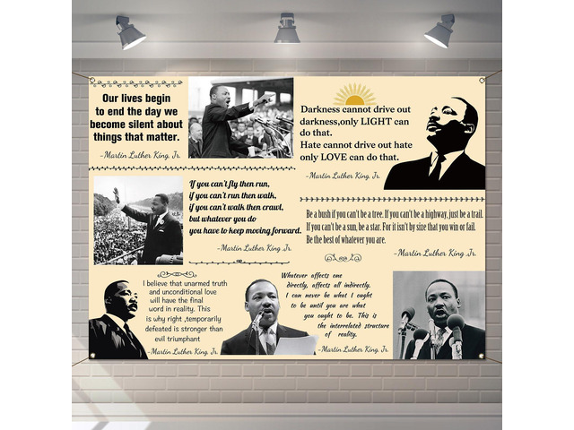 Martin Luther King Jr. Day Photo Booth Backdrop for Bulletin Board Decorations History Famous Quote MLK Day Decor Inspiration School Classroom Wall...