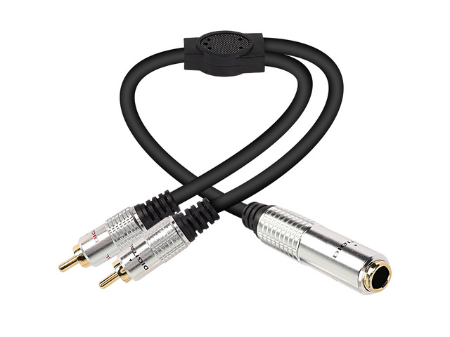 6.35mm to 2 RCA Splitter Cable, 6.5mm 1/4' Female TRS to Dual RCA Male Stereo Audio Connector Wire Adapter-50cm/19.6Inch