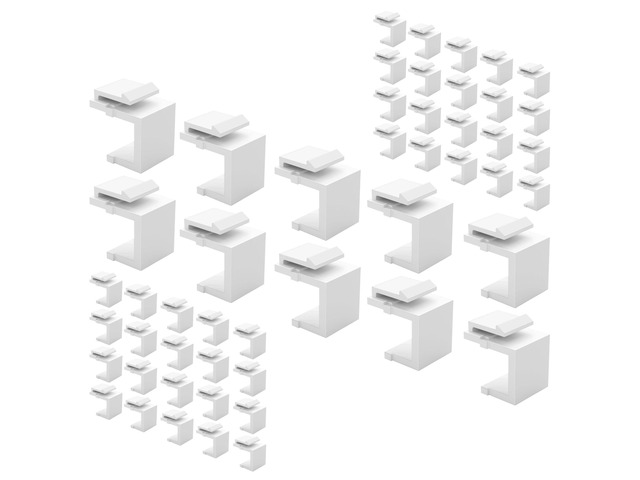 50-Pack Blank Keystone Jack Inserts, Keystone Port Dust Covers, Filler Plug Inserts for Keystone Wall Plates & Patch Panels, White