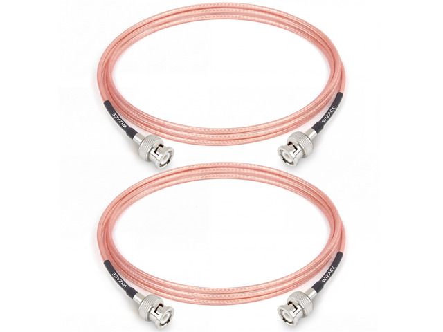 4ft BNC Male to Male Cable 2PCS, RG316 Low Loss BNC Male to Male Extension Coax Cable for Antenna Analyzer, CB Radio, Security CCTV Camera