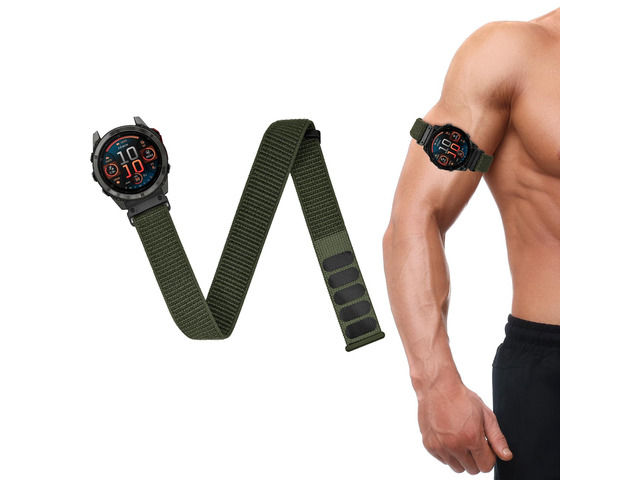 20mm QuickFit Sports Ankle/Arm Band Compatible with Garmin Fenix 8 43mm/7S/7S Pro/6S/6S Pro/5S/5S Plus, Soft Nylon Bicep Strap for Epix Pro...
