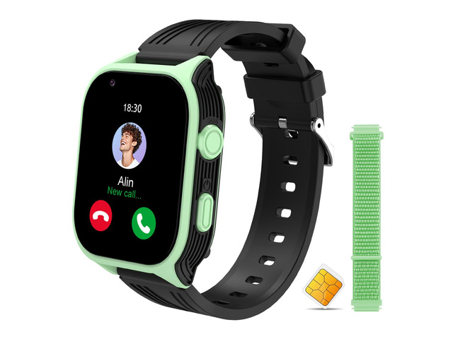 4G Kids Smart Watch with SIM Crad GPS Tracker Whatsapp 1.83' Large Touch Screen WiFi, Call, Voice Video Chat, SOS, Bluetooth, Alarm, Pedometer,...