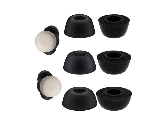 Replacement Ear Tips for Google Pixel Buds Pro 2, Black Memory Foam Eartips Compatible with Google Pixel Buds 2a, 3 Pairs (S/M/L)
