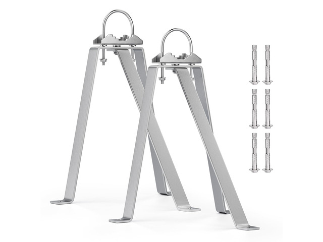 2 Sets Antenna Wall Mount,Stainless Steel Stand Off Wall Mast Mount Windproof Antenna Mounting Brackets Three-Leg Sets (4 Inch)