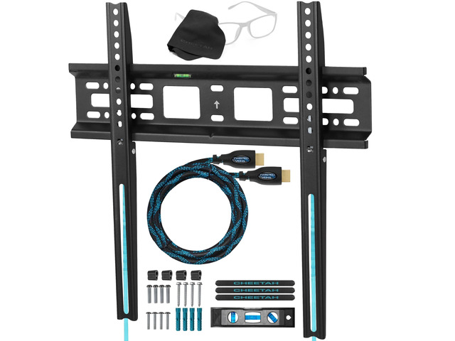 Fixed TV Mount for Most 26-60 Inch TVs up to 115lbs, with 10ft HDMI Cable, VESA 400x400mm, Flat Screen TV Wall Mount Bracket, Fits 16' Studs, Quick...