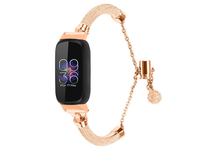 Straps Compatible with Fitbit Inspire 2 Strap, Women Stainless Steel Metal Adjustable Replacement Wristband Strap Bracelet for Fitbit Inspire...