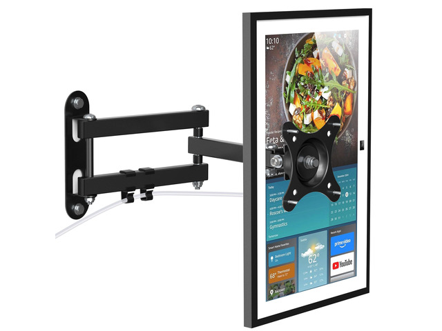 Wall Mount for Show 15 & 13-27 Inch Monitors TVs, Adjustable Shelf Black, 17' Extension Arm, Full Motion Rotation Swivel Tilt Wall Mounting Stand...