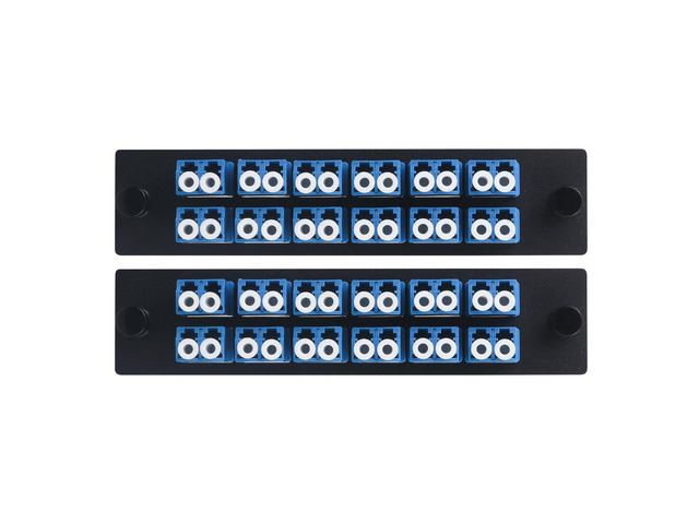 2pc 24 Fibers Cores LC OS2/OS1 Compatible Fiber Patch Panel with 12 Singlemode Duplex LC Adapters, Low Loss, Compatible for 1.25G/10GB OS1 OS2...
