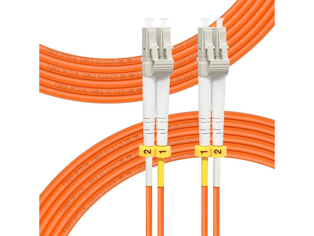 LC to LC Fiber Patch Cable OM1 Multimode 10M/33ft Duplex, 62.5/125um MMF, MM Multi mode Fiber Jumper, For 1G Transceivers, Fully Pre-Tested, LSZH