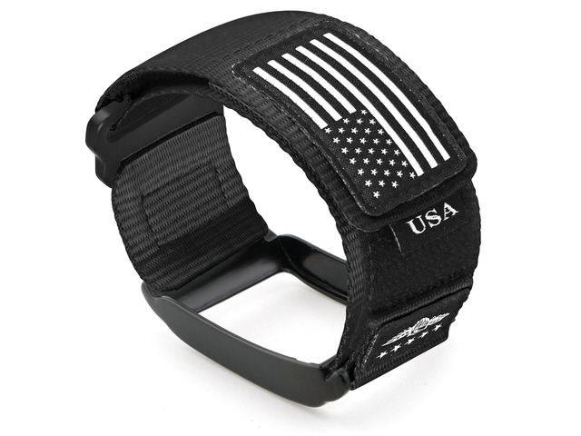 Rugged Nylon Sport Wristband with Alloy Bumper Compatible with Whoop 4.0, Sport Strap with Stars-Stripes Flag for Whoop 4.0 Band