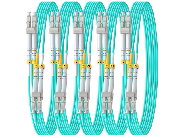 OM3 LC to LC Fiber Patch Cable Multimode Duplex,2m/6ft, 5Pack Fiber Optic Cable, Multi-mode, MM, MMF, Fiber Jumper Cord, 10G/40G, 50/125um, Cable...