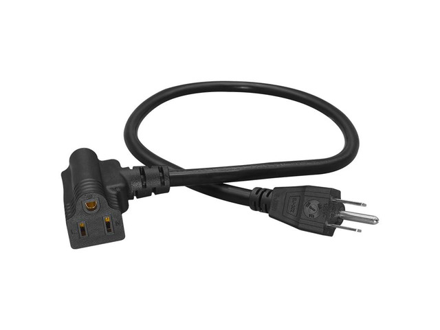0.64M/2FT NEMA 5-15P to 5-15R+C5 Piggyback Power Cord SJT 14AWG PVC outer jacket, stable power output, tidy wiring, durable for limited space...