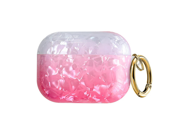 Compatible with AirPods Pro 3 (2025) Case Soft TPU with Cute Golden Keychain Cover Leopard Paint Case for Girls Women for Airpod Pro 3 - Gradient Pink