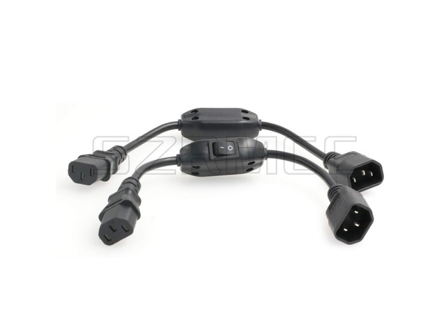 Power Cord Cable IEC 320 C14 to C13 PDU UPS Power Extension Cable with On Off Switch 10A (2pcs)