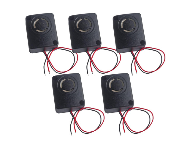 12V DC Black Mini Piezo Alarm Siren 110dB Insurance Safes Anti-Theft Alarm High-Decibel Buzzer for CarPack of 5