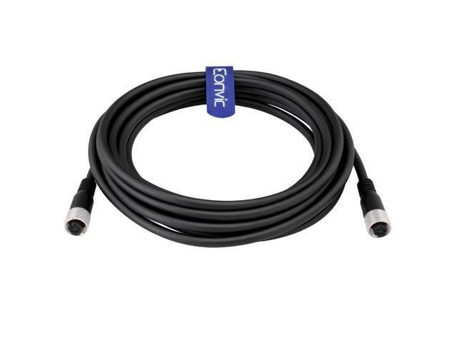 Industrial M12 A Code 4 Pin Female to Female Connector Molded PVC Aviation Sensor Cable (4m)