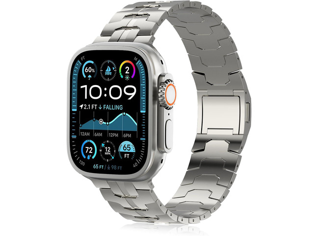 Titanium Watch Band,Titanium Watch Strap with DLC Scratch Resistant,Fits Series 10 iWatch Wristband for 45 46 49mm of ULTRA 3 & Ultra 2/1,With...