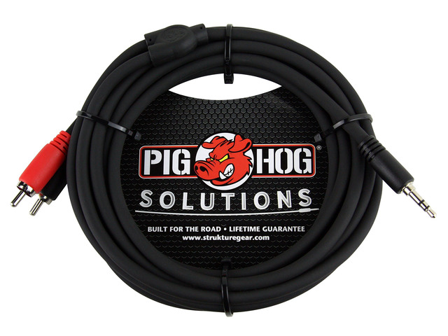 PB-S3R10 3.5 mm to Dual RCA (Male) Stereo Breakout Cable, 10 Feet