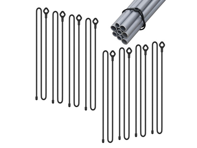 8Pcs Reusable Silicone Cable Twist Ties with Holes 32 inch, Black Bendable Rubber Twist Ties for Cords, All Purpose Cord Tie for Bundling and...