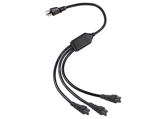 Laptop Y Splitter Power Cord, 3FT NEMA 5-15P to 3X IEC 60320 C5 Female 3 Ways Outlet AC Power Cord, Universal 3-Slot Power Cable, C5 Y Spliiter for...