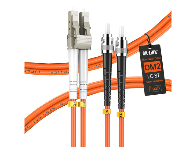 OM2 LC to ST Fiber Patch Cable 3M/10ft Multimode Duplex LZSH Fiber Optic Cable, 50/125m UPC Fiber Optical Jumper Cord, Orange