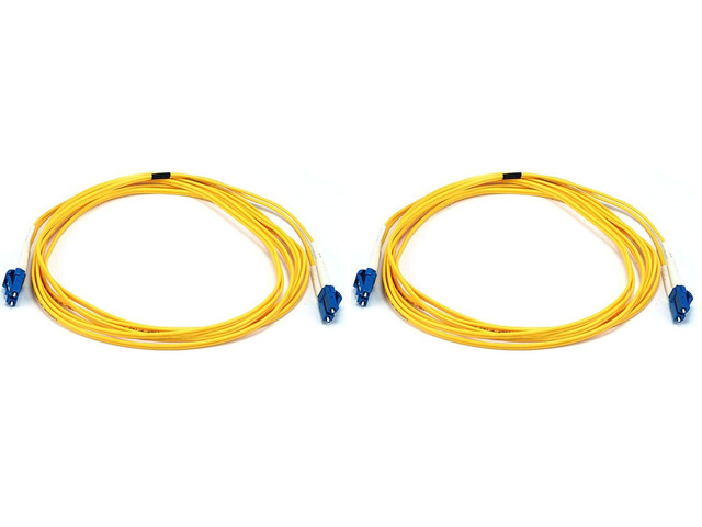 Fiber Optic Cable - Single-Mode, LC/LC, 9/125 Type, Duplex, UL, 3 Meter, Yellow, Corning (Pack of 2)