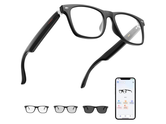 AI Smart Glasses Powered By GPT, Support 165+ Languages Real-Time Translation, Speakers & Audio Call Translator, AI Object Recognition, Noise...