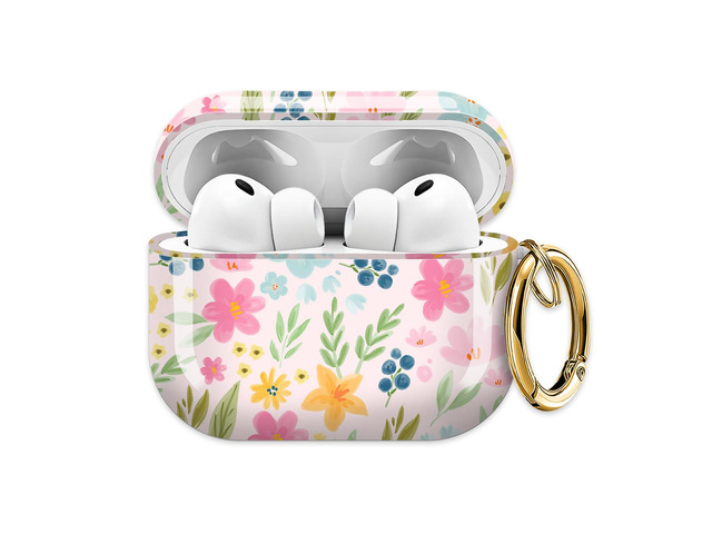 for AirPods Pro 3 Case (2025)Cute Cover Compatible with AirPod Pro 3rd Generation with Rose Gold Keychain Headphone Cases for Women(Beautiful Flowers)