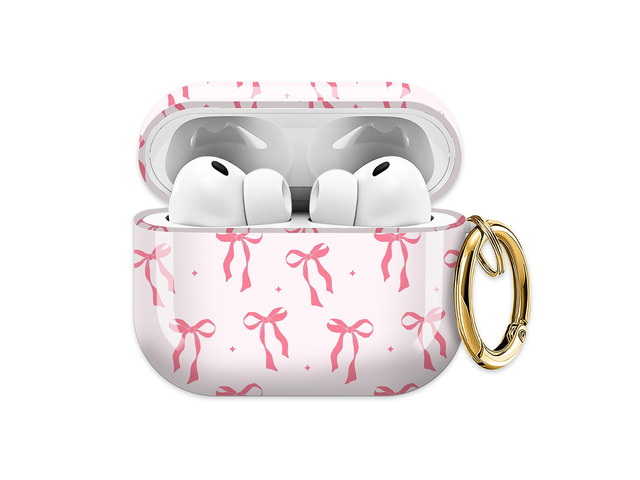 for AirPods Pro 3 Case (2025)Cute Cover Compatible with AirPod Pro 3rd Generation with Rose Gold Keychain Headphone Cases for Women(Pink Bow)