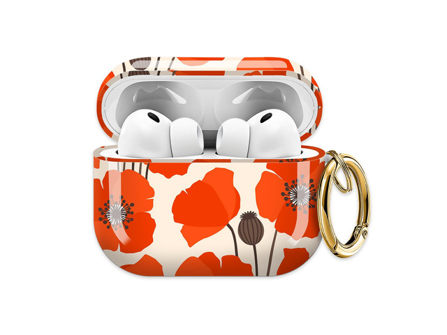 for AirPods Pro 3 Case (2025)Cute Cover Compatible with AirPod Pro 3rd Generation with Rose Gold Keychain Headphone Cases for Women(Orange Lotus Leaf)