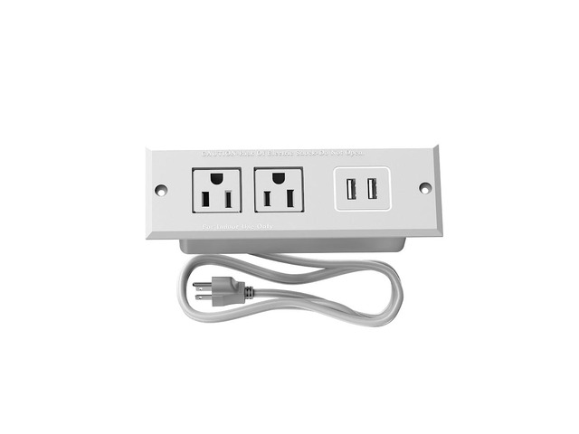 1500W Recessed Power Strip Mount Hidden Charging Station with USB Plug Multiple Surge Protector Outlet Extender with Extension Cord for Nightstand...