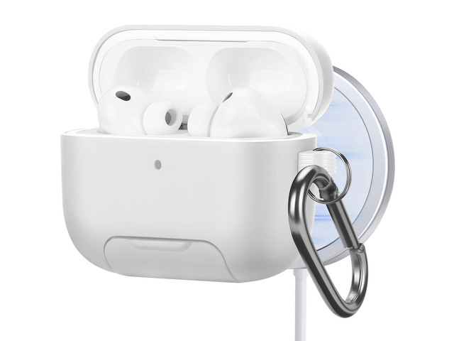 Magnetic Lock Lid Case Compatible with AirPods Pro 3 Built-in Phone Stand, MagSafe Ready, Shockproof Protective Cover with Lanyard