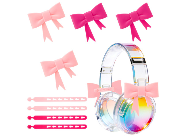 Silicone Bow Headphone Decor Accessories, 4 Pack 3D Cute Earphone Accessories for Women Girls, Gamer Gift for Christmas,Cute Headphone Decorations...