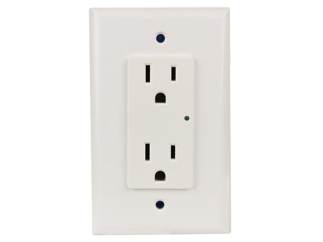 Element-Hz Power Series In-Wall Single Gang Surge Protector w/Retrofit Backbox, 1800 Joules, White