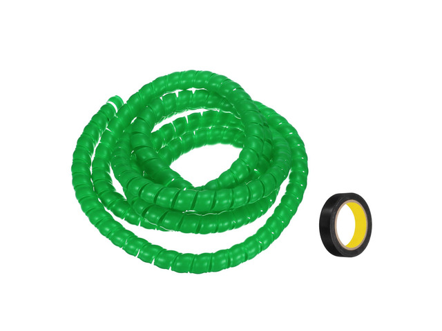 Spiral Cable Wrap 9.8ft/3.0M 20mm Cable Management Sleeve PP Insulation Cord Organizer for Computer Wire Power Cable Gas Pipe Green with Tape