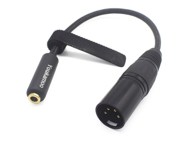 4 Pin XLR to 4.4mm Female 4.4mm Female to 4 Pin XLR Male Balanced Adapter Cable 15cm Short Silver Plated for Headphones, Amplifiers, and DAC