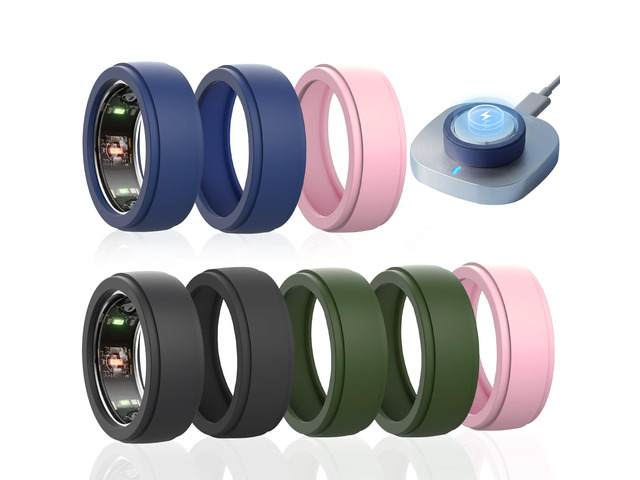 8 Pack Ring Cover for Oura Ring 4 Ceramic/Gen 4/ Gen 3, Anti-Scratch Elastic Silicone Rings Protector,Protector Working Out Accessories for Women...