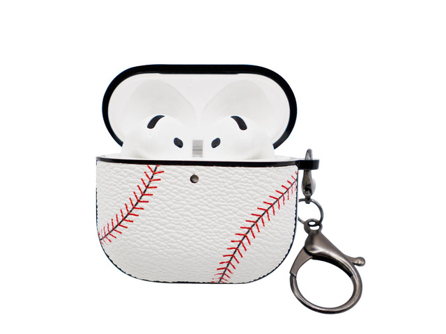 for Airpods 4 Case Cover,Baseball Shockproof Case Cover for Earphone Airpods 4 with Keychain Front LED Visible
