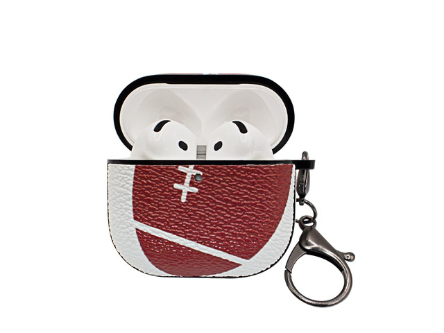 for Airpods 4 Case Cover,Football Shockproof Case Cover for Earphone Airpods 4 with Keychain Front LED Visible
