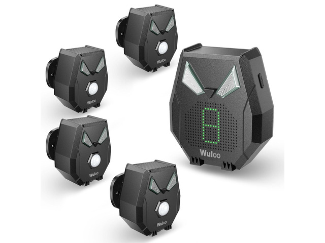 Solar Driveway Alarm Wireless Outside Weatherproof 1/3 Mile Long Range, Outdoor Motion Sensor Detector Alarm Driveway Alert System with...