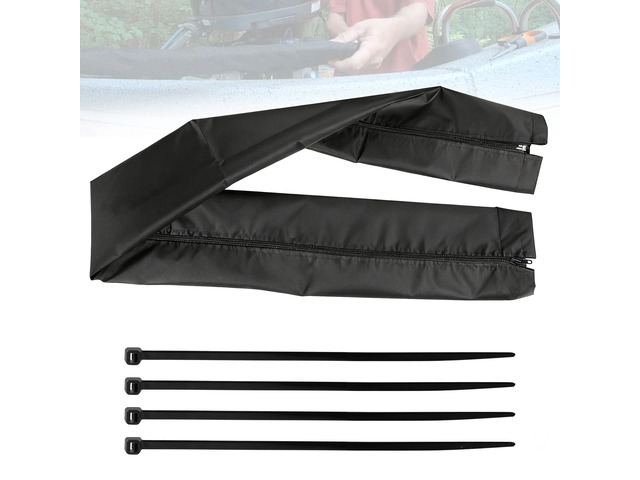 48 Inch Zippered Rigging Sleeve, Heavy Duty 600D Waterproof Marine Cable Organizer for Trolling Motor, Control Cables, Fuel Lines & Wires, Black...