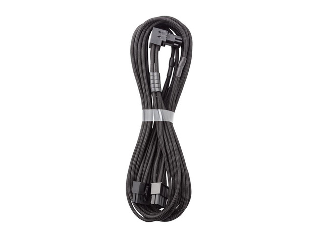 E-Series Pro ModFlex Sleeved 12V-2x6 12VHPWR 90° StealthSense PCIe Cable for EVGA G/G+ / P/P+ / T - Variant A (Black, 16-pin to Dual 8-pin, 60cm)