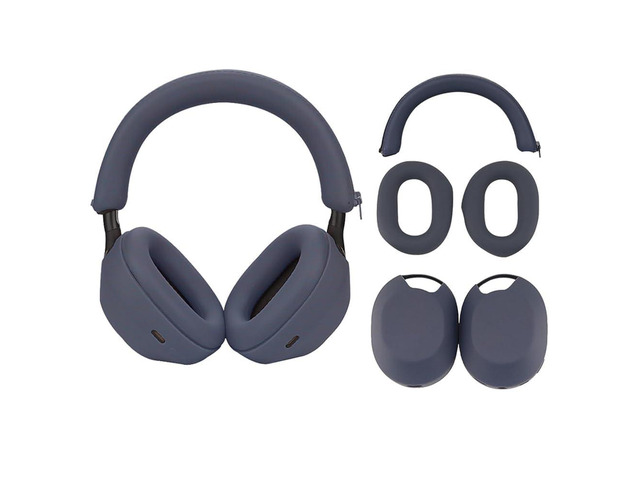 3 Set Case Cover for Sony WH-1000XM5 Headphones,Embody Ear Pad Cover/Headband Cover/Ear Cover Soft Silicone Headphones AccessoriesBlue